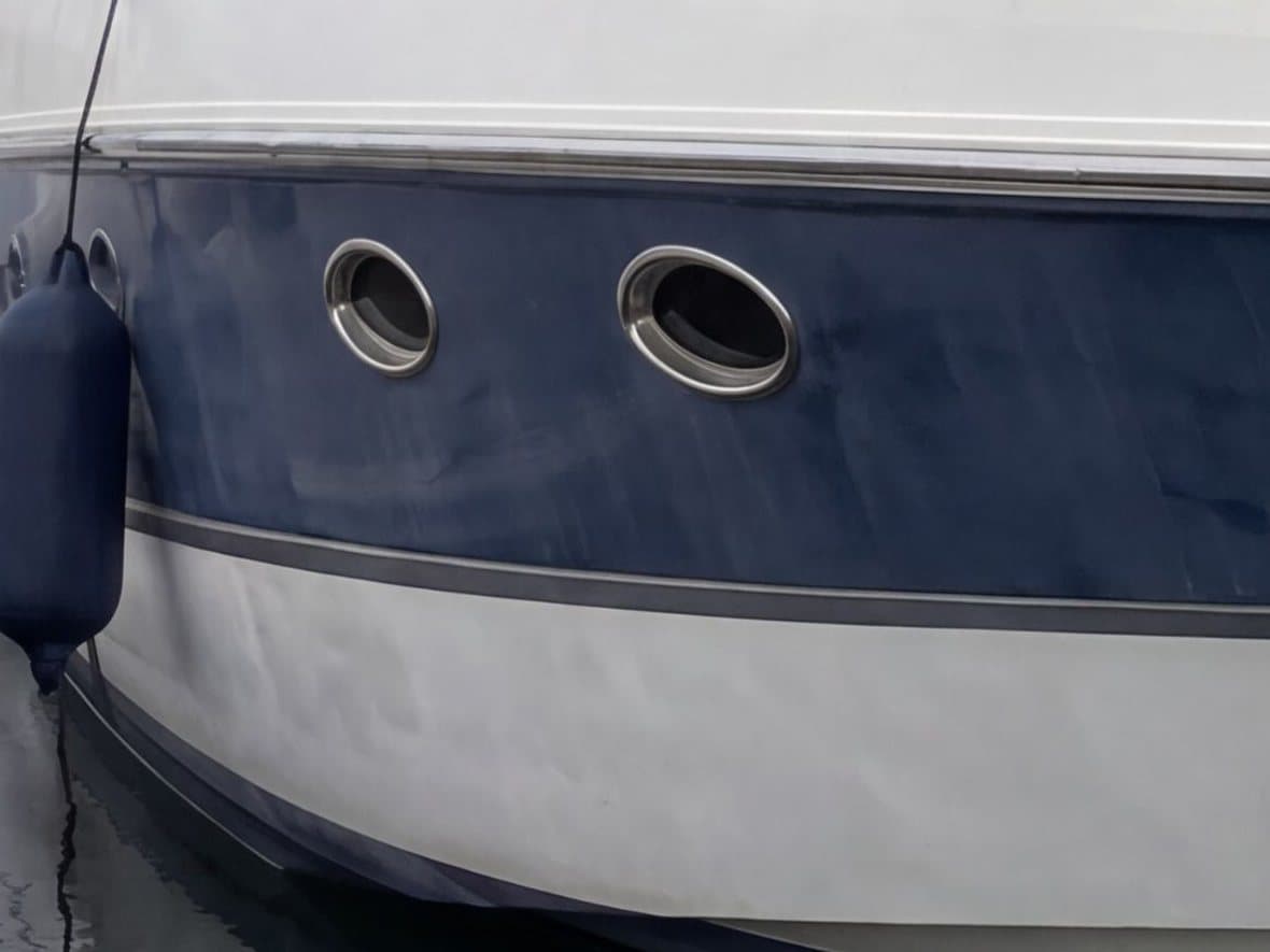 Before: hull side with portholes